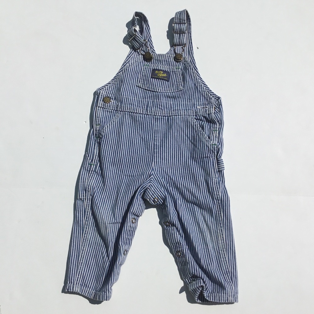 Oshkosh striped vintage bib overalls size 18M kids